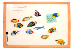 Whiteboard, Note-Board, schutzlackiert & magnethaftend - im Rahmen aus Buche - 50 x 60cm