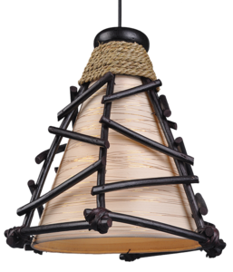 Deko-Leuchte Romy, Pendel-Deckenlampe aus Natur-Materialien