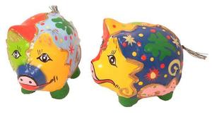 1 Gl�cksschwein, Schwein aus Holz, Gl�cksbringer