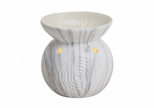 Duftlampe Keramik Kugel mit Kreisdekor, marmoriert