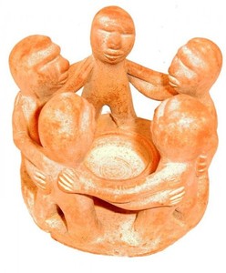 Teelichthalter Kreis der Freundschaft, Kreis mit 5 Menschen