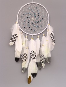 Traumf�nger - wei�er gro�er Dreamcatcher GUTER TRAUM 20 cm