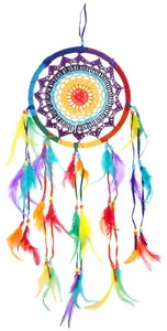 Dreamcatcher Regenbogen geh�ckelt, 2 Gr��en