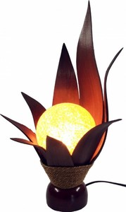 Deko-Leuchte LOTUS KARIMA, Tisch-Lampe aus Natur-Materialien, Stimmungsleuchte