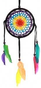 Dreamcatcher Regenbogen Traumf�nger geh�ckelt, 2 Gr��en - 12 cm oder 16 cm