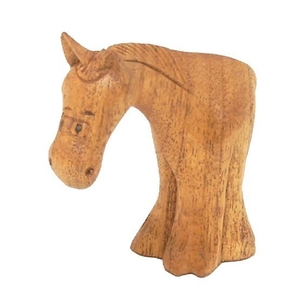 Holzfigur Pferd, ca. 10 cm aus Soar-Holz, handgeschnitzt und leicht bemalt