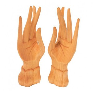 stehende H�nde aus Krokodil Wood handgeschnitzt , paarweise ca. 20 cm gro�