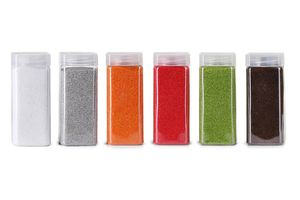 Dekosand, 0,1 - 0,5 mm in verschiedenen Farben, 550 ml Behälter 