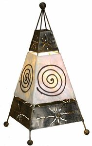 Deko-Leuchte Carlo, Tischlampe aus Metall und Resin, Stimmungsleuchte