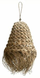 Deko-Leuchte Alesa, Pendel-Deckenlampe aus Natur-Materialien