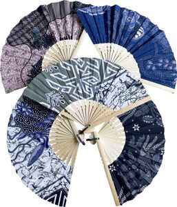 F�cher aus Bambus, 2 Gr��en, 5 St�ck