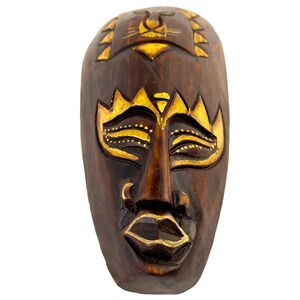 Maske bemalt 20 cm, Holz-Maske aus Bali, Wandmaske