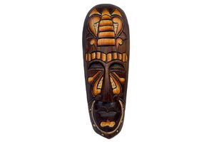 Maske bemalt 30 cm, Holz-Maske aus Bali, Wandmaske