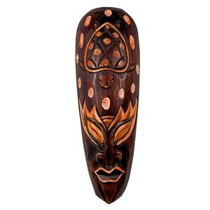 Maske bemalt 30 cm, Holz-Maske aus Bali, Wandmaske Schildkr�te