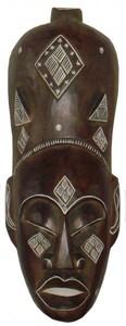 Maske Africa MAN, handgearbeitete Holz-Maske, Wandmaske