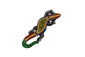 Deko-Gekko FIRE TAIL, Holz, 20 cm, Wandschmuck 