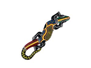 Deko-Gekko FIRE LINE, Holz, 50 cm, Wandschmuck