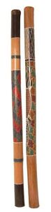 Didgeridoo aus Bambus, handgefertigt mit Dotpainting, ca. 115 cm