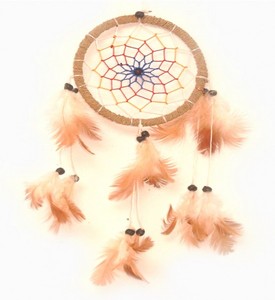 Traumf�nger - Dreamcatcher mit farbigem Netz  11 cm