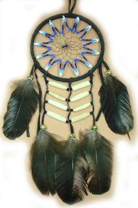 Traumf�nger - Dreamcatcher mit Perlen und Bone 11 cm