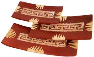 Deko-Schalen LOMBOK ORNAMENTIC, rechteckig, 3er-Set