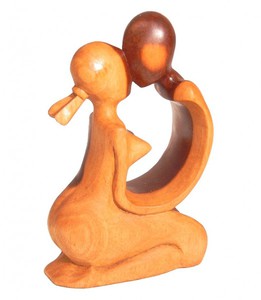 Abstrakte Schnitzerei aus Waru Lot - Holz-Skulptur 10 cm