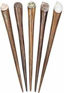 Haarnadel aus Holz mit Muschel, Haarschmuck