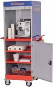 Kaffeestand mit seitlichem Klapp-Tisch