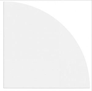 Tischplatte Melaminharzbeschichtung Wei�, Viertelkreis 80x80 cm