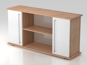 Sideboard SB2T RE, 2 OH, Korpus: Nubaum/Front: Wei, BxTxH 166,1x42x84 cm