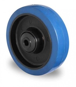 Einbaurad (blau) aus Polyamid und Achsmaterial  125 mm