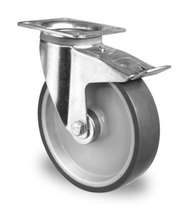 Lenkrolle aus Polypropylen mit Feststeller  100 mm