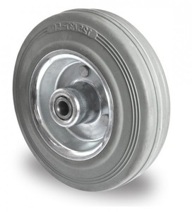 Einbaurad auf Stahlfelge und Vollgummi Bereifung  80 mm