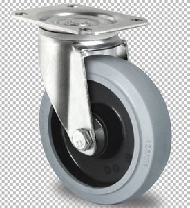 Lenkrolle aus Polyamid und Elastik grau Lauffl�che  100 mm