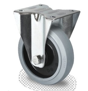 Bockrolle aus Polyamid und Elastik grau Lauffl�che  125 mm