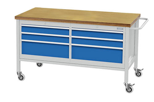 Mobile Kastenwerkbank mit 6 Schubladen