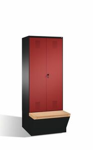 Spind | Doppelspind mit Sitzbox, 2 Abteile f�r 1 Person, Abteilbreite 400 mm