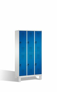 Spind | Doppelstock auf F��en, 3 Abteile, 6 F�cher, Abteilbreite je 300 mm