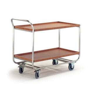 Alu-Tischwagen Holzrand