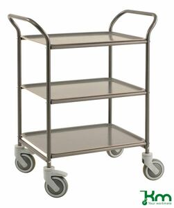 Servierwagen mit drei herausnehmbaren Tabletts