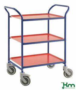 Servierwagen mit drei herausnehmbaren Tabletts