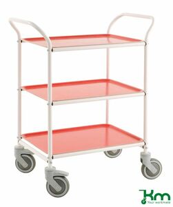 Servierwagen mit drei herausnehmbaren Tabletts