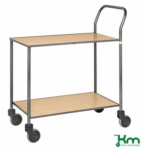 Servierwagen mit melaminbeschichteten Bden, Feststeller