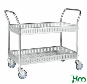 Verkaufswagen mit breiter Aufkantung und Feststeller