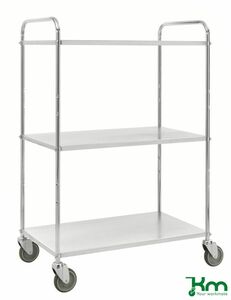 Tablettwagen mit 3 Metallb�den und Feststeller