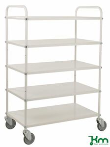 Tablettwagen mit 5 Metallbden und Feststeller