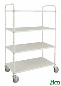 Tablettwagen mit 4 Metallb�den und Feststeller