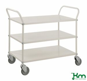 Tablettwagen mit 3 Metallb�den und Feststeller