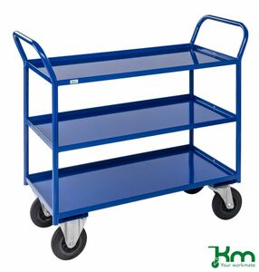 Voll verschwei�ter Etagenwagen mit 3 Metallb�den und Feststeller