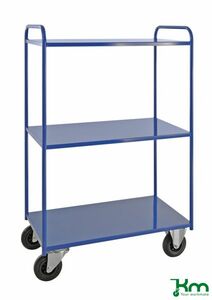 Voll verschwei�ter Etagenwagen mit 3 Metallb�den und Feststeller